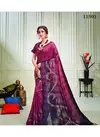 Wine Purple Metallic Value Addition Swarovski Work Crystals Party Wear Silk Saree 11503